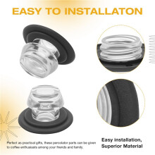 4 Sets Perkolator-Teile, Oberteil und Unterlegscheibe für FarberwareYosemite-Kaffeeperkolatoren, Ersatzfilter für Kaffeekannen