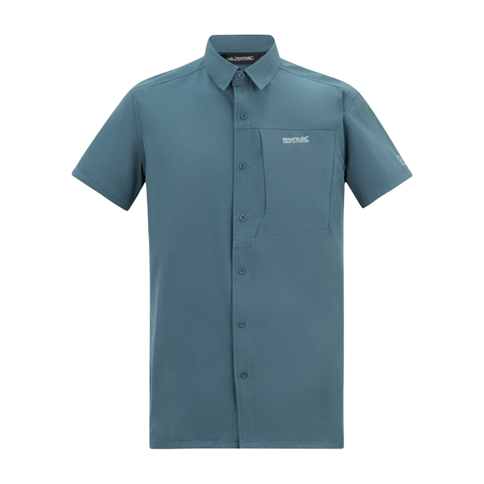 Regatta (Xxl, China Blue) Mens Insect Repellent Short-Sleeved Travel Shirt