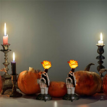 Lighted Gothic Halloween Hand Holding Rose Decoration for Day of the Dead, Goth Valentine'S Gift