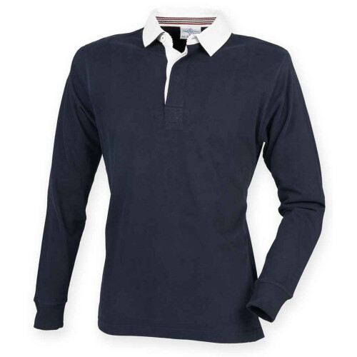 (M, Navy) Front Row Mens Premium Rugby Shirt