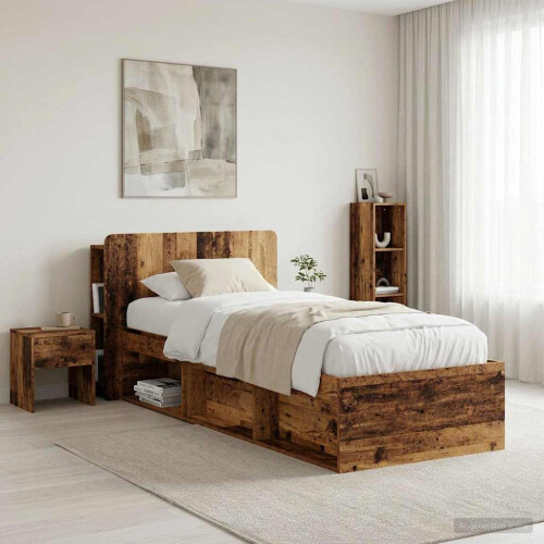 VidaXL vidaXL Headboard Cabinet with Storage Old Wood Engineered Wood 1