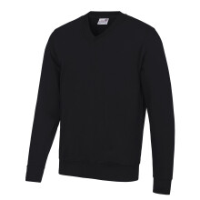 (XS, Black) AWDis Academy Mens V Neck Jumper/Sweatshirt