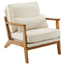 Modern Accent Chair Upholstered Leisure Chair Lounge Chair w/ Lumbar Pillow
