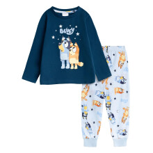 (5-6 Years, Navy/Blue) Bluey Childrens/Kids Family Bluey & Bingo Long Pyjama Set