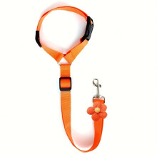 Pet Car Safety Seatbelt Tether 71cm Orange Headrest Retractable Dog Cat