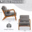 Modern Solid Wood Frame Upholstered Accent Chair w/ Lumbar Support Pillow 4