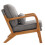 Modern Solid Wood Frame Upholstered Accent Chair w/ Lumbar Support Pillow 7