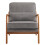 Modern Solid Wood Frame Upholstered Accent Chair w/ Lumbar Support Pillow 3