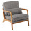 Modern Solid Wood Frame Upholstered Accent Chair w/ Lumbar Support Pillow 2