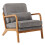 Modern Solid Wood Frame Upholstered Accent Chair w/ Lumbar Support Pillow 14