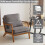 Modern Solid Wood Frame Upholstered Accent Chair w/ Lumbar Support Pillow 19