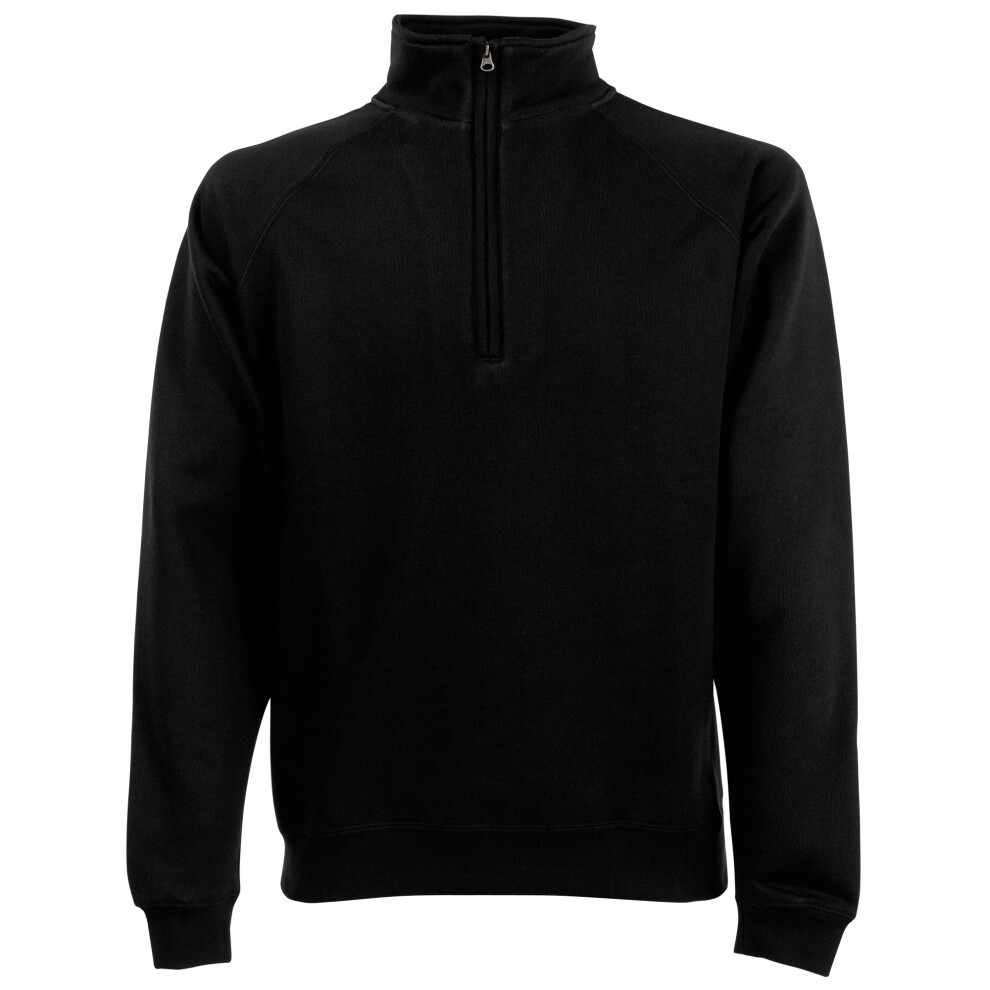 Fruit Of The Loom (4Xl, Black) Mens Premium 70/30 Zip Neck Sweatshirt