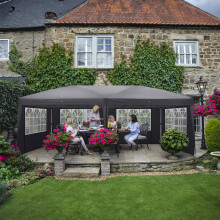10'x20' Folding Gazebo Instant Canopy Tent w/ 6 Removable Sidewalls & 4 Windows