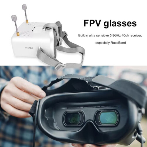 008D PRO 5.8G 40CH FPV Goggles Dual Antennas RC Drone Goggles Built-in DVR Recording Function for RC Drone Beginner 2