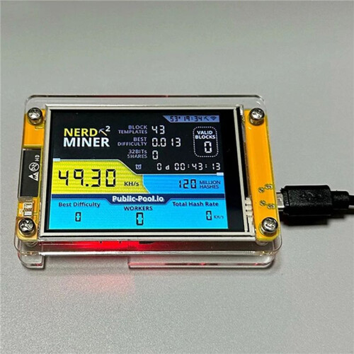 3X Novo Nerdminer V3 2,8 Polegadas BTC Solo Lottery Nerd Miner Crypto Bitcoin Miner Solo Mining Machine 1