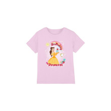 (12-13 Years, Pink) Beauty And The Beast Childrens/Kids Birthday Princess Belle Chip T-Shirt