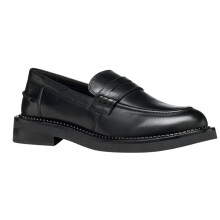 (7 UK, Black) Geox Womens/Ladies D Serilda E Leather Loafers