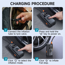 Car with Air Compressor, Battery Capacity 6000mAh, 150PSI Tire Inflator, Battery Booster Car Jump