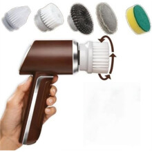 Brosse de Nettoyage Électrique Horsepower Scrubber avec 5 Accessoires, Frotte et Polit, Idéale pour la Salle de Bain, le Carrelage et la Cuisine