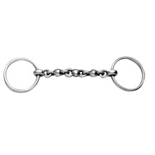 (5in, Silver) Korsteel Stainless Steel Waterford Loose Ring Bradoon Snaffle Bit