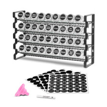 VEVOR Organizer per Spezie per Mobile, Set Completo con 36 Barattoli Vuoti, Coperchi, Etichette e Imbuto