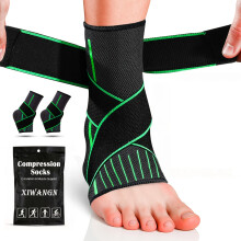 (M) 2-teilige Knöchelstützbandage, verstellbare Kompressionsmanschette, stabile, atmungsaktive Fußbandage für Männer und Frauen,