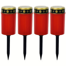 (4pcs) 1/ 2/ 4pcs, Solar Grave Light LED Outdoor Camping Light Solar Memorial Light, IPX4Flameless Ceremony Grave Lantern Light