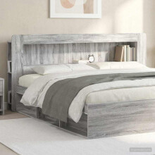 vidaXL Headboard Cabinet with Storage Grey Sonoma Engineered Wood