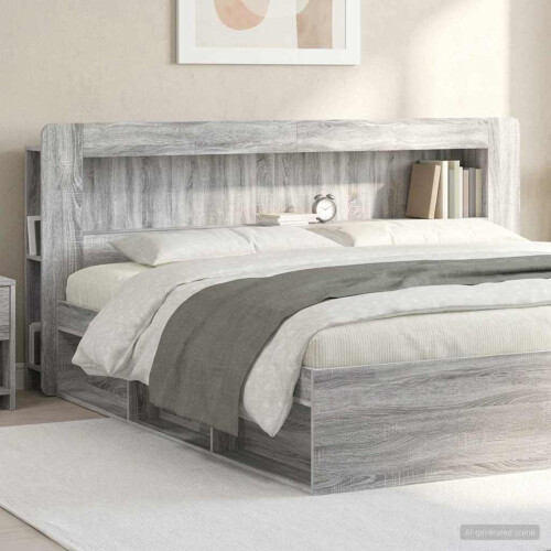 VidaXL vidaXL Headboard Cabinet with Storage Grey Sonoma Engineered Wood