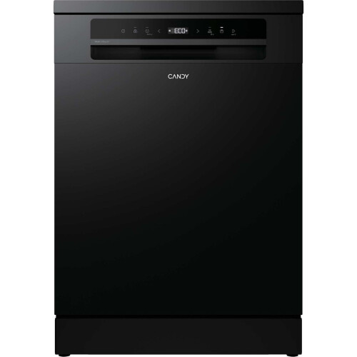 Candy Candy CFP 4D9F0B-80 RapidO Full Size Dishwasher Black D Rated