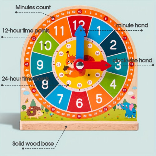 [Intelligence Tool] Teaching Clock Model | Time Learning Recognition Toy | Kindergarten Parent-Child Interaction Aid 2