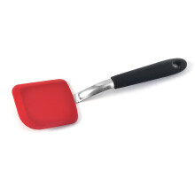 (Red) Stainless Handle Steel Silicone Frying Spatula With Antiscald Home Features For