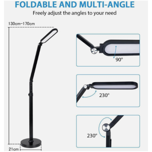 LED Floor Standing Lamp Dimmable Height Adjustable Reading Light Office Work 2