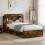 VidaXL vidaXL Bed Frame with Storage Smoked Oak 80 x 200 cm Engineered Wood 1