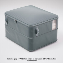 (Gray 51x42x30cm) Quilt Thick Cotton Storage Bag With Multiuse Function For Travel Bedroom Storage