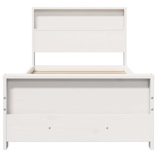 VidaXL vidaXL Bed Frame with Headboard White 75 x 190 cm Engineered Wood 2
