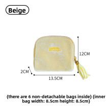 (Yellow) Modern Travel Jewelry Bag With Multifunctional Material Wearresistant Storage