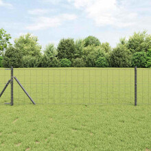 vidaXL Euro Fence Grey 0.6 x 25 m PVC-coated iron
