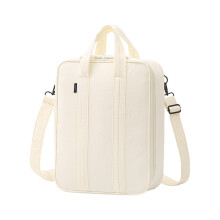 (Beige, 34.5x26x12cm) Travel Bag Compact With Detachable Handle For Toiletries And Personal Items