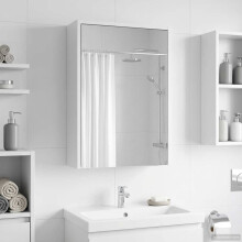 vidaXL Badezimmerspiegelschrank Weiß 43 x 16 x 62,5 cm Holzwerkstoff