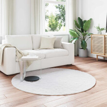 vidaXL Anti-Slip Faux Rabbit Fur Rug OLITE White Ø 200 cm Polyester