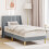 VidaXL vidaXL Bed Frame with Headboard Light Grey 90 x 190 cm Fabric 1