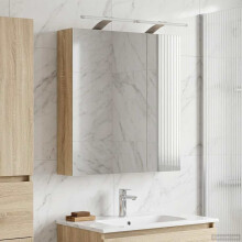 vidaXL Badezimmerspiegelschrank Sonoma-Eiche 60 x 14,5 x 70 cm