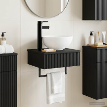 vidaXL Wall-Mounted Wash Basin Black 40 x 35 x 39 cm Engineered Wood