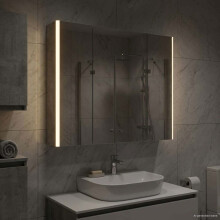 vidaXL Badezimmerspiegelschrank Beton Grau 83,5 x 15,5 x 70 cm
