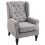 Retro Wingback Accent Chair - Grey, Wood Frame 1