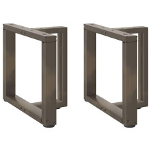 vidaXL Coffee Table Legs T-Shaped 2 pcs Black 50x25x(42-43) cm Steel