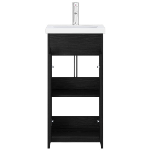 VidaXL vidaXL Badezimmerschrank mit Waschbecken Schwarze Eiche 2