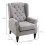 Retro Wingback Accent Chair - Grey, Wood Frame 3