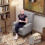 Retro Wingback Accent Chair - Grey, Wood Frame 8